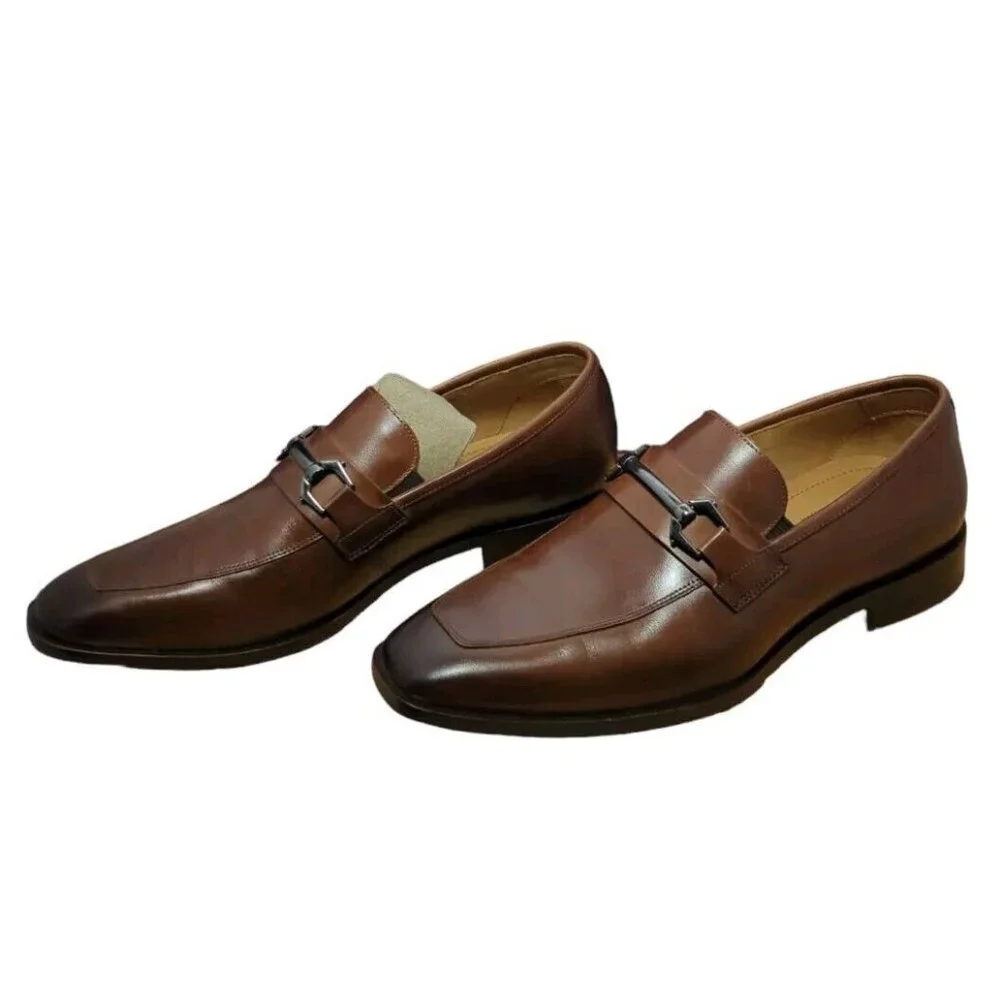 Flag LTD. Men's Noble Bit Leather Brown Loafer Dress Shoes‎ SZ 8.5